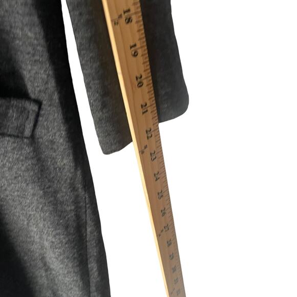 Ten Eleven Vintage 90s Size XL 70% Wool Grey Double Breasted Trench Coat - Picture 10 of 11